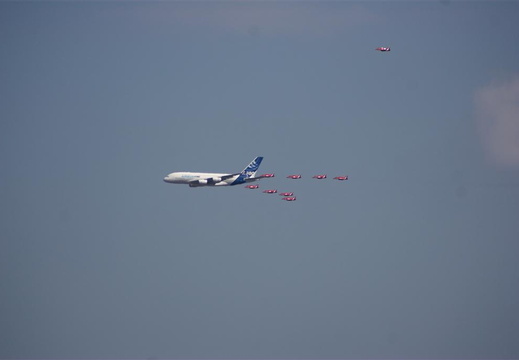 A380 and the Red Arrows